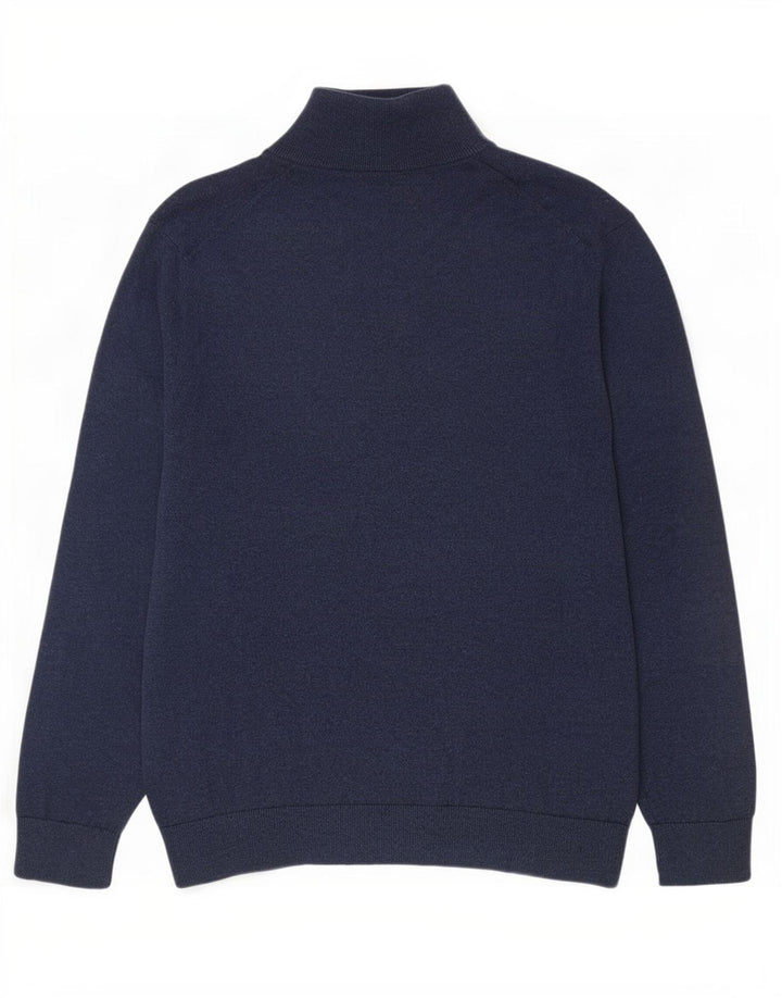 Nautica Herre Zip Neck Jumper Sweater Stor Marineblå Bomuld