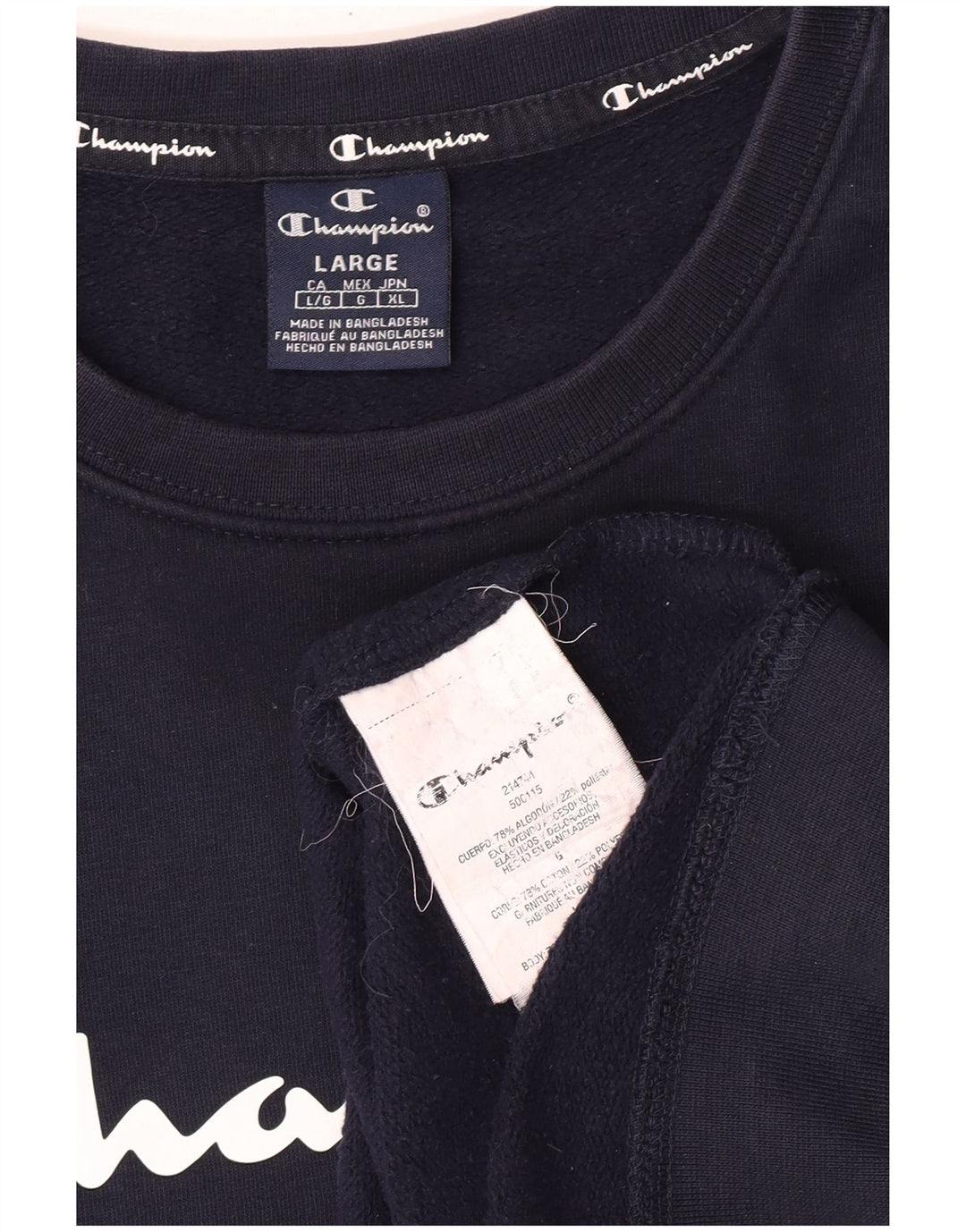 Champion Herre Sweatshirt Jumper Large Marineblå Bomuld
