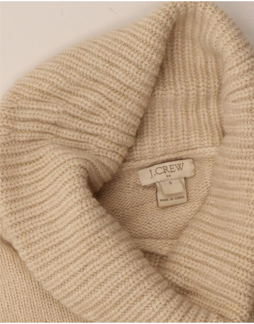 J. CREW Womens Roll Neck Jumper Sweater UK 10 Small Beige Viscose Vintage J. Crew and Second-Hand J. Crew from Messina Hembry 