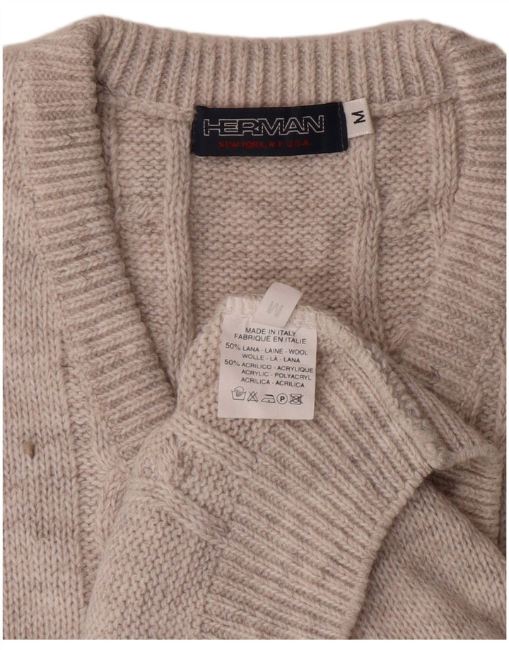 Herman Herre V-hals sweater Medium Grå Uld