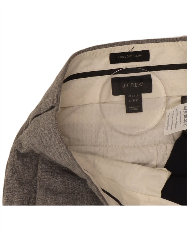 J. Crew Herre Ludlow Slim Suit Bukser W33 L30 Grå Uld