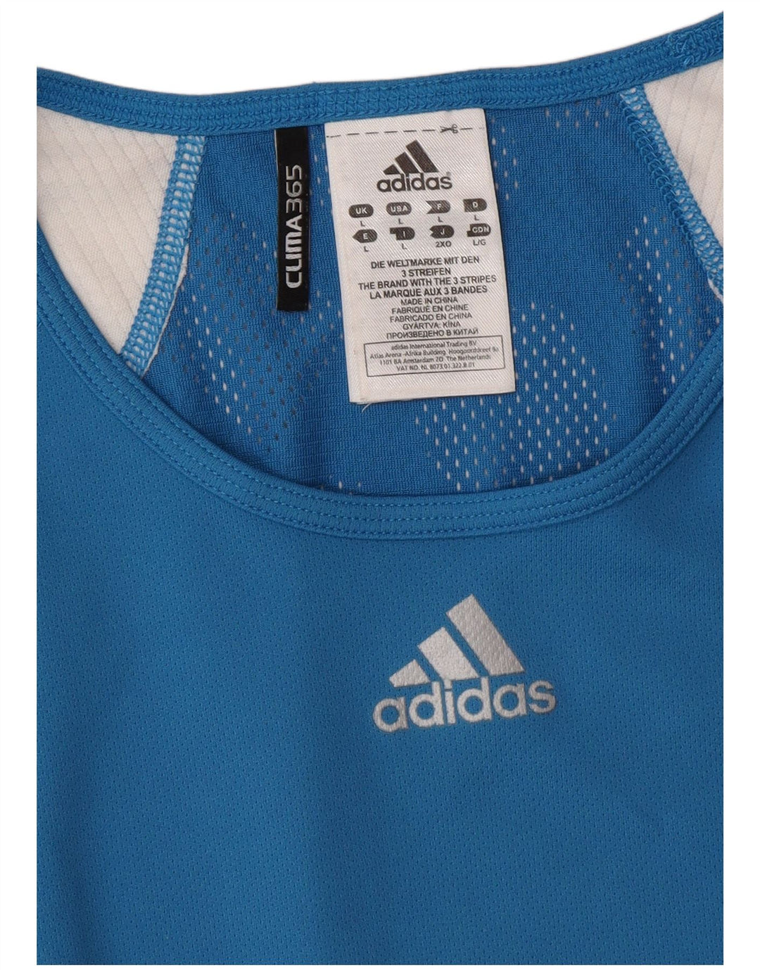 ADIDAS Herre Clima 365 T-Shirt Top Stor Blå Colourblock Polyester