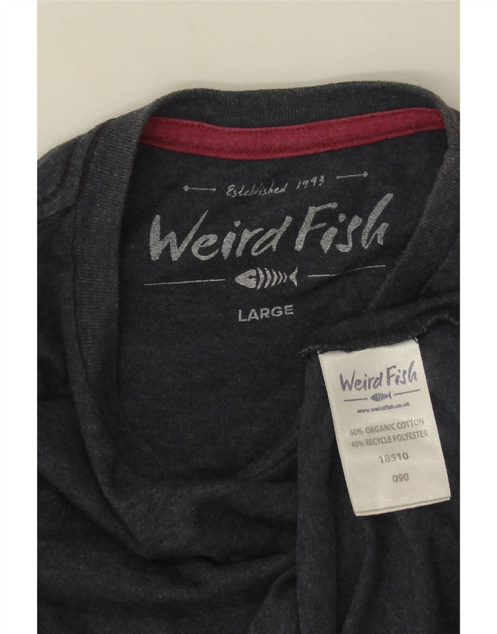 WEIRD FISH Herre T-Shirt Top Stor Marineblå Bomuld