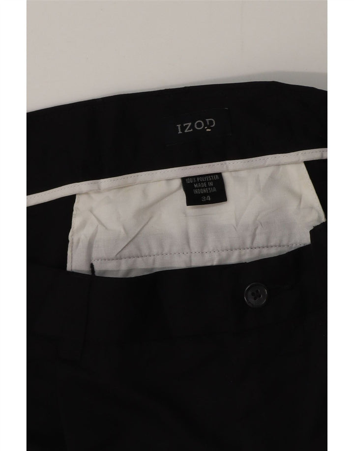 IZOD Herre Pegged Chino Shorts W34 Large Black Polyester