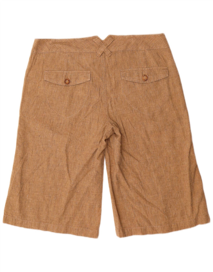 DKNY Womens Casual Shorts US 10 Large W34 Brown Linen