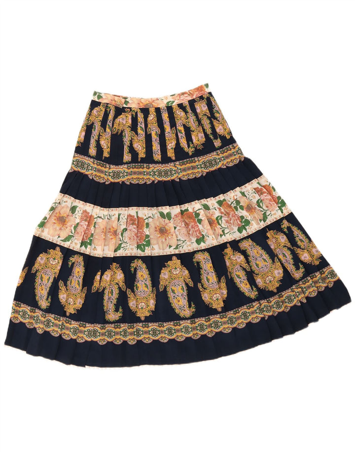 Emmegi Kvinder plisseret A-line nederdel IT 42 Medium W26 Flerfarvet Paisley
