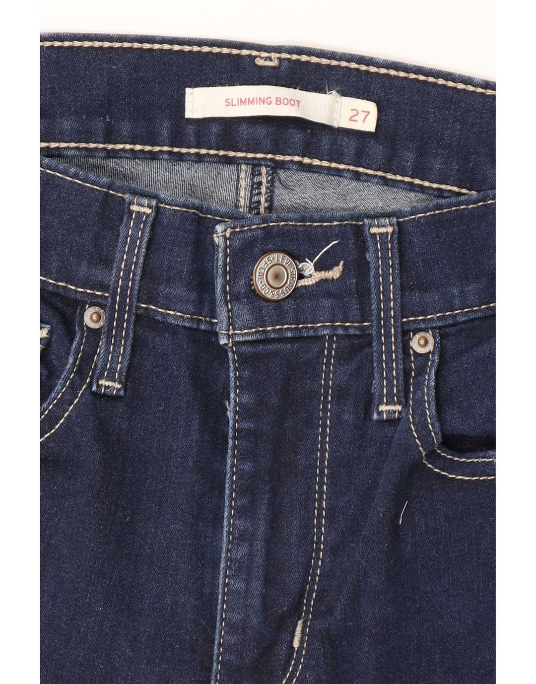 Levi's Womens Slimming Bootcut Jeans W27 L29 Navy Blue Cotton