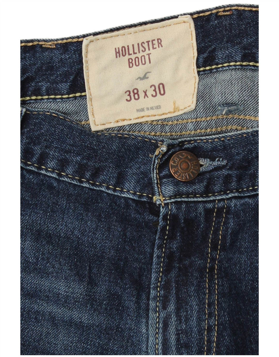 Hollister Bootcut jeans til mænd W38 L30 Marineblå bomuld