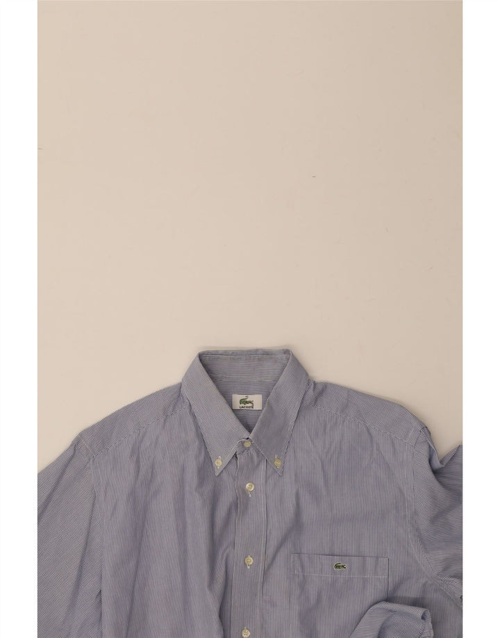 LACOSTE Mens Shirt Size 40 Medium Blue Pinstripe Vintage Lacoste and Second-Hand Lacoste from Messina Hembry 
