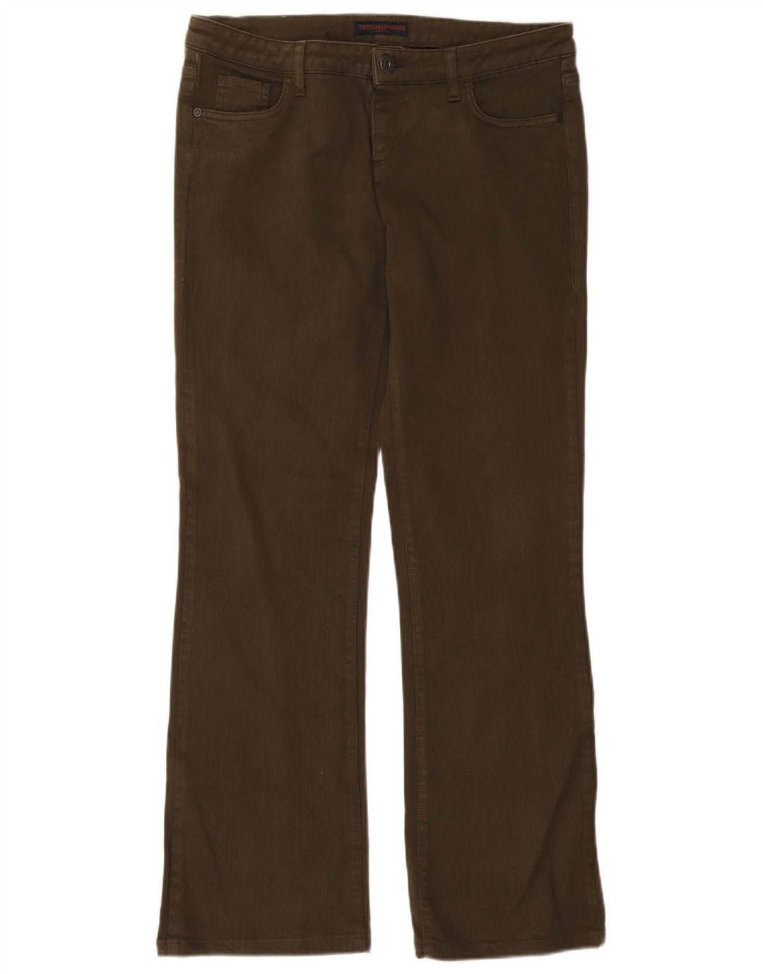 Trussardi Dame Bootcut Jeans W31 L31 Khaki Bomuld