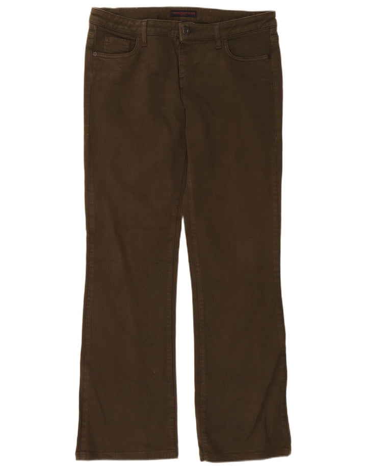 Trussardi Dame Bootcut Jeans W31 L31 Khaki Bomuld