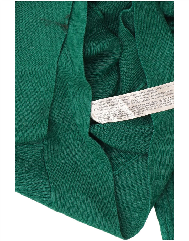 Zara Womens Crop Top Langærmet UK 12 Medium Green Viscose
