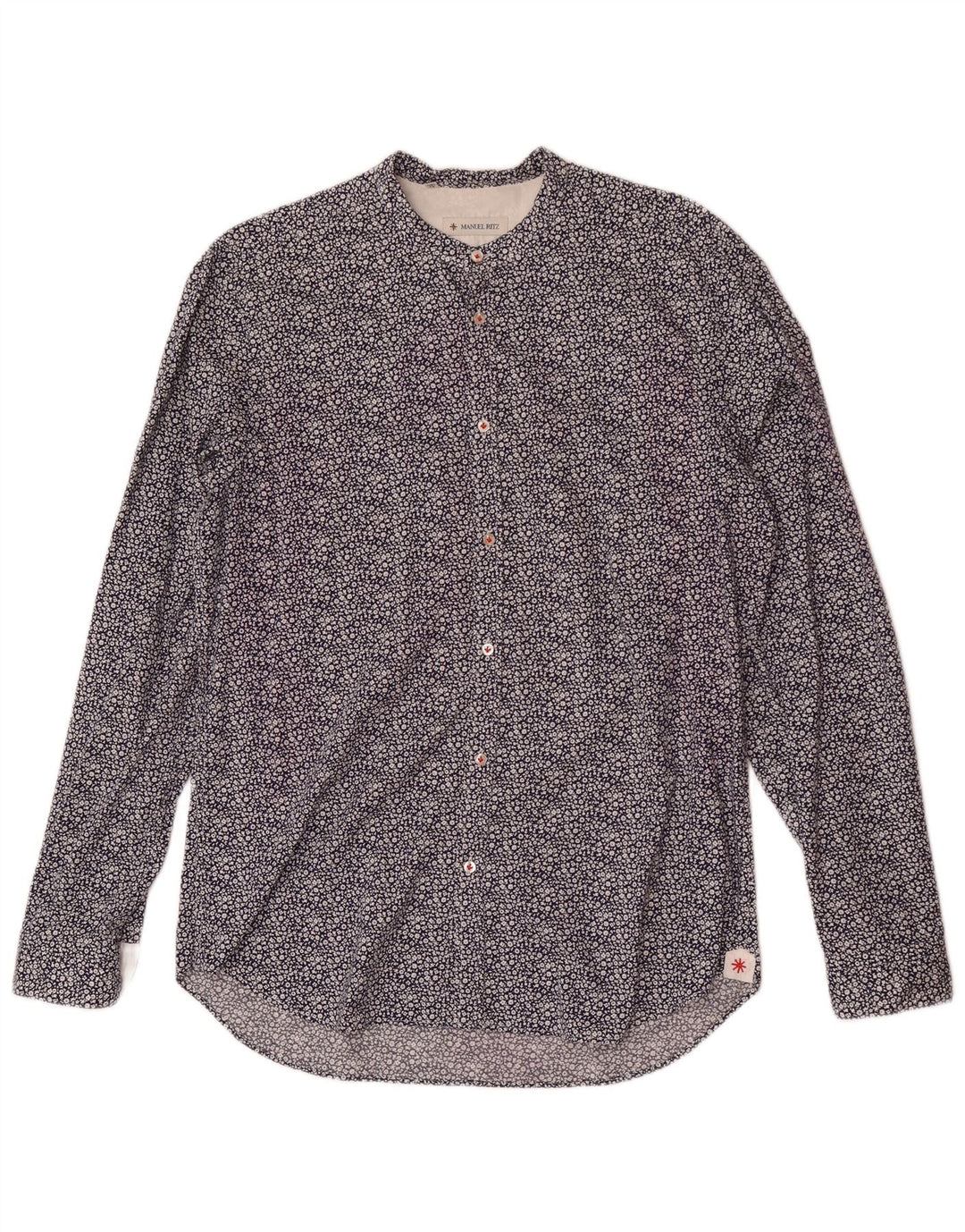 Manuel Ritz Herreskjorte str. 42 16 1/2 Large Navy Blue Floral