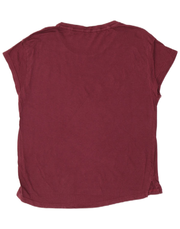 Puma Kortærmet Regular Grafisk T-Shirt Top UK 12 Medium Burgundy