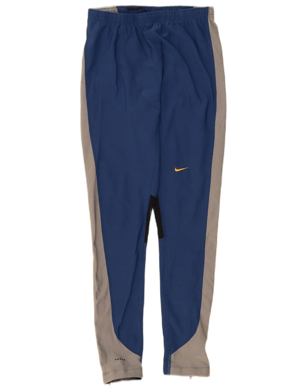 Nike træningsdragtsbukser til kvinder UK 14 Large Blue Colourblock Polyester