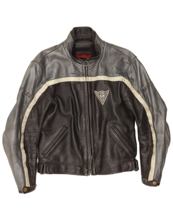 Dainese Herre Læder Racer Jakke EU 46 2XS Sort Colourblock