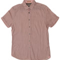 Ted Baker Kortærmet Herreskjorte Størrelse 3 Medium Pink Argyle/Diamond Bomuld