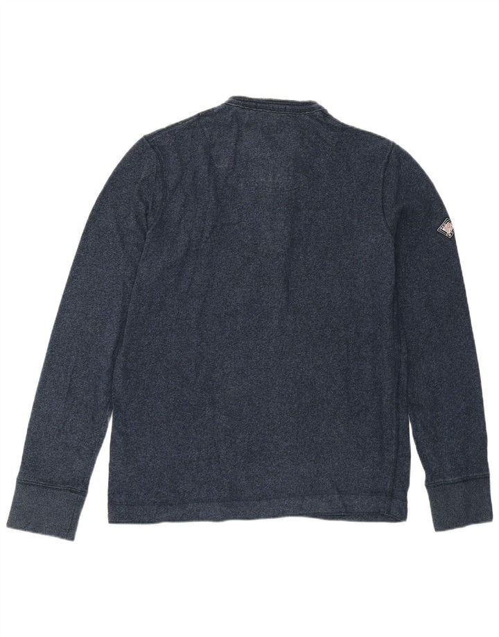 Superdry Herre Top Langærmet Medium Marineblå Flecked Bomuld