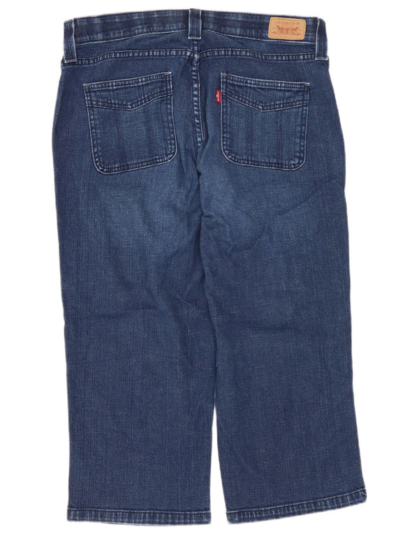 LEVI'S Dame Capri Jeans US 12 Large W32 L20 Marineblå Bomuld