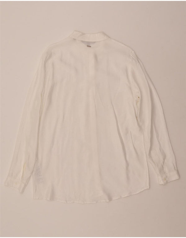 ARMANI EXCHANGE Dameskjorte UK 16 Large White Pinstripe Viscose