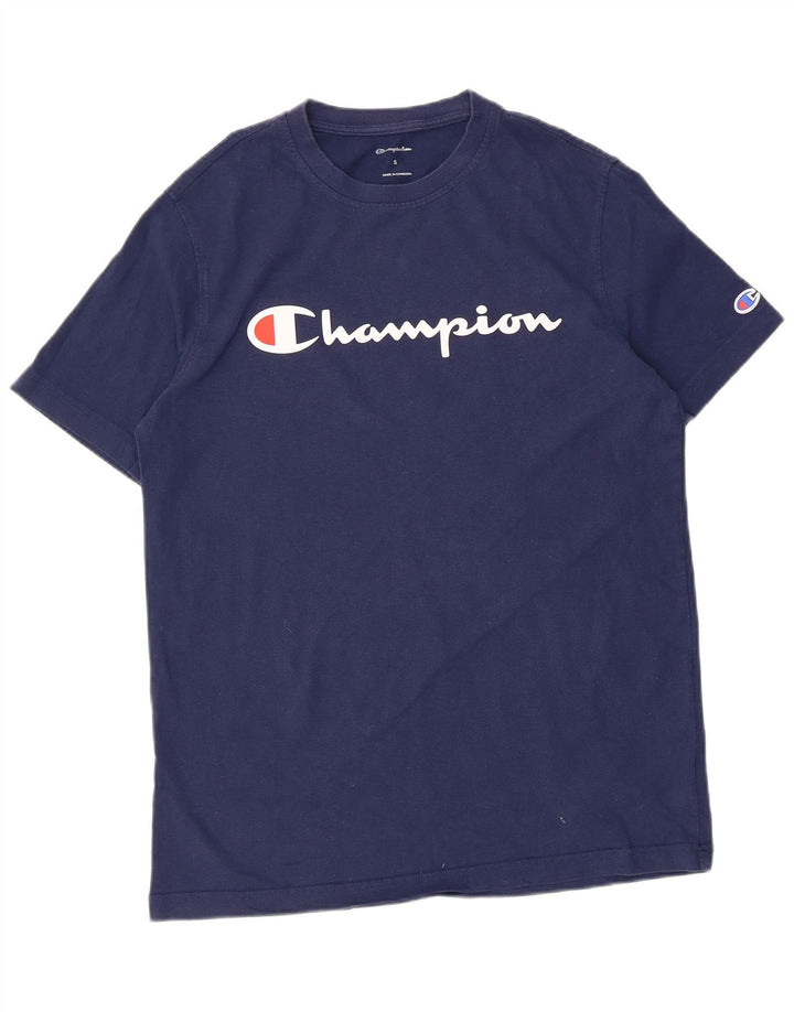 Champion Herre grafisk T-shirt top lille marineblå bomuld