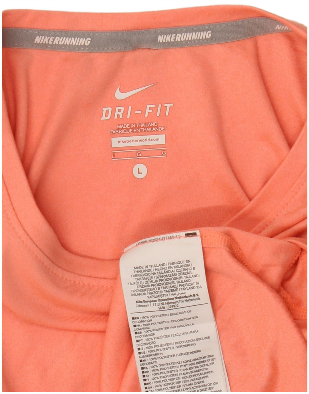 NIKE Dame Dri Fit Top Langærmet UK 16 Large Pink Polyester