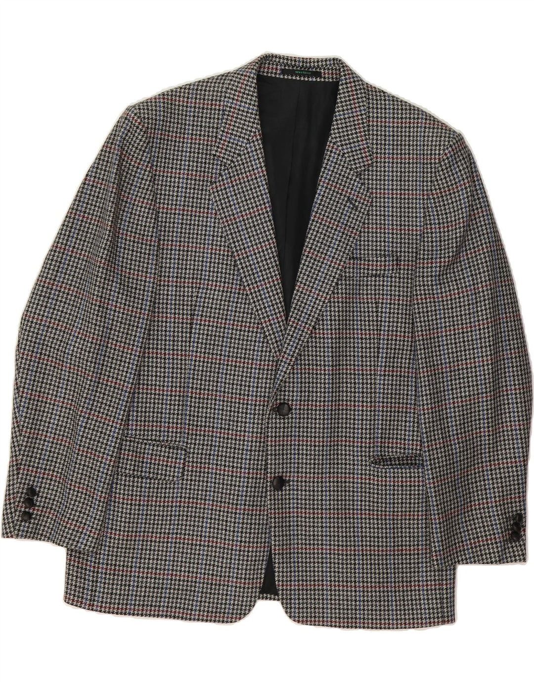 C&A Mens 2 Button Blazer Jacket IT 56 3XL Grey Houndstooth Virgin Wool Vintage C&A and Second-Hand C&A from Messina Hembry 