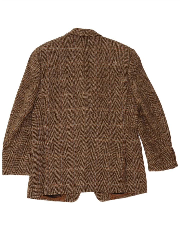 Mario Barutti Herre Harris Tweed Blazer Jacket UK 38 Medium Brown Check