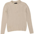 Marks & Spencer langærmet polotrøje til kvinder UK 10 Small White Viscose