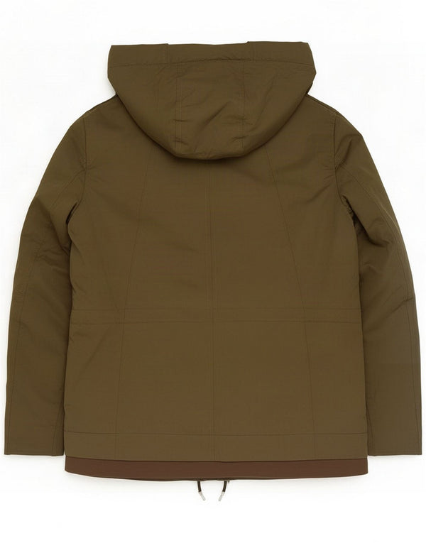 Zara Dame Hætte Vindjakke UK 14 Medium Khaki Polyester