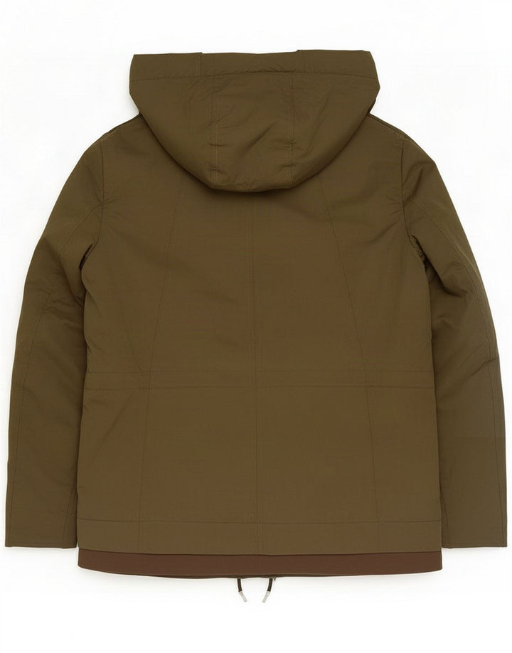 Zara Dame Hætte Vindjakke UK 14 Medium Khaki Polyester