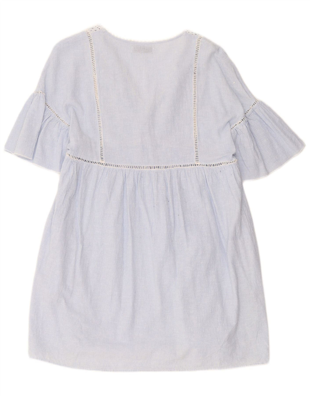 Zara Dame Trafaluc Shift Dress UK 12 Medium Blue Pinstripe