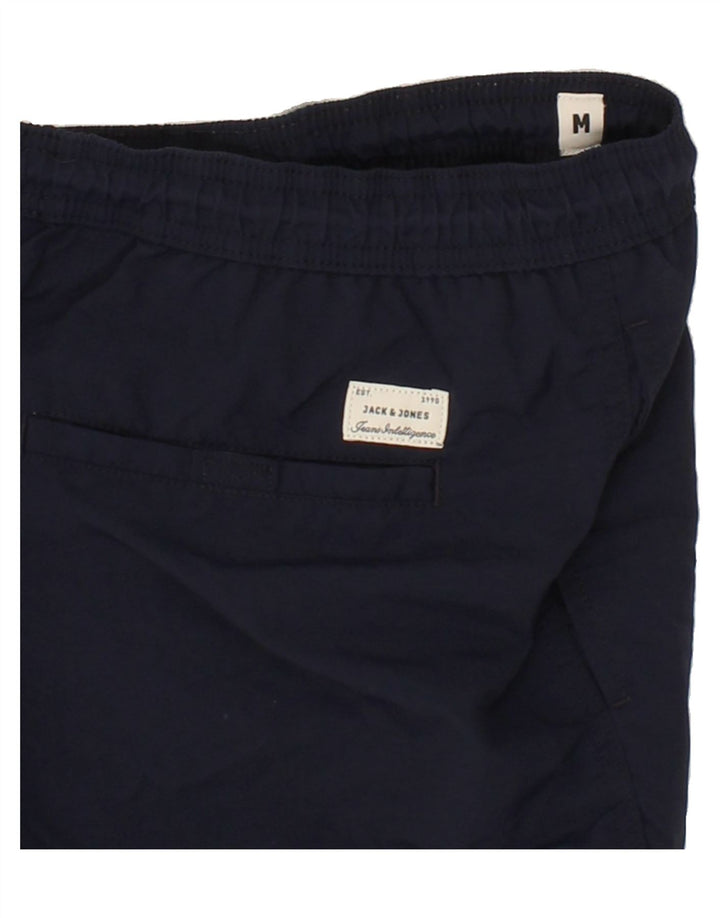 JACK & JONES Mens Graphic Sport Shorts Medium Navy Blue Polyester Vintage Jack & Jones and Second-Hand Jack & Jones from Messina Hembry 