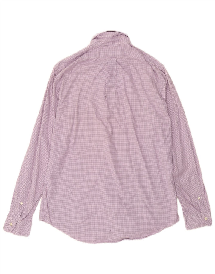 Ralph Lauren Herre Custom Fit skjorte Medium Lilla Houndstooth Bomuld