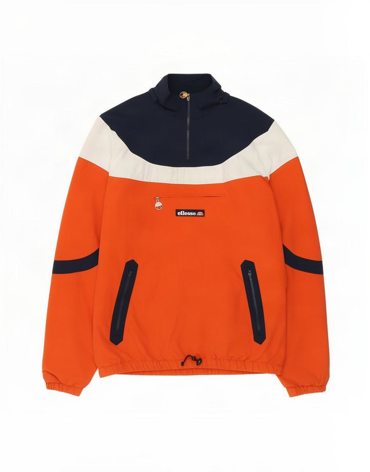 Ellesse Herre Pullover Træningsdragt Top Jakke Medium Orange Colourblock