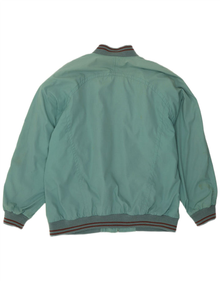 Vintage bomberjakke til mænd IT 54 2XL blå stribet polyester