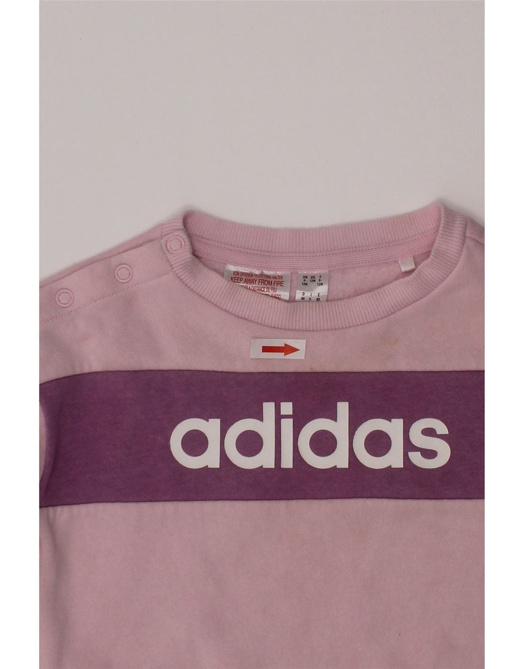 ADIDAS grafisk sweatshirt til babypiger 9-12 måneder Pink Colourblock