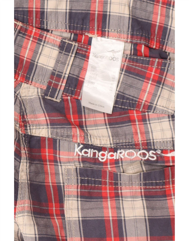 KANGAROOS Womens Casual Shorts UK 10 Small W27 Multicoloured Check Cotton
