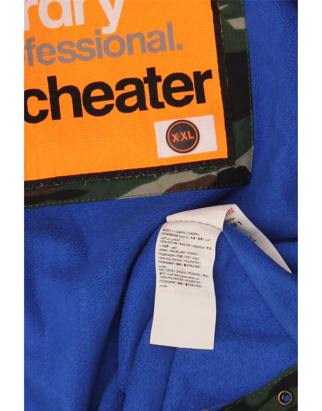 SUPERDRY Herre Windcheater Windbreaker Jacket UK 44 2XL Khaki Camouflage