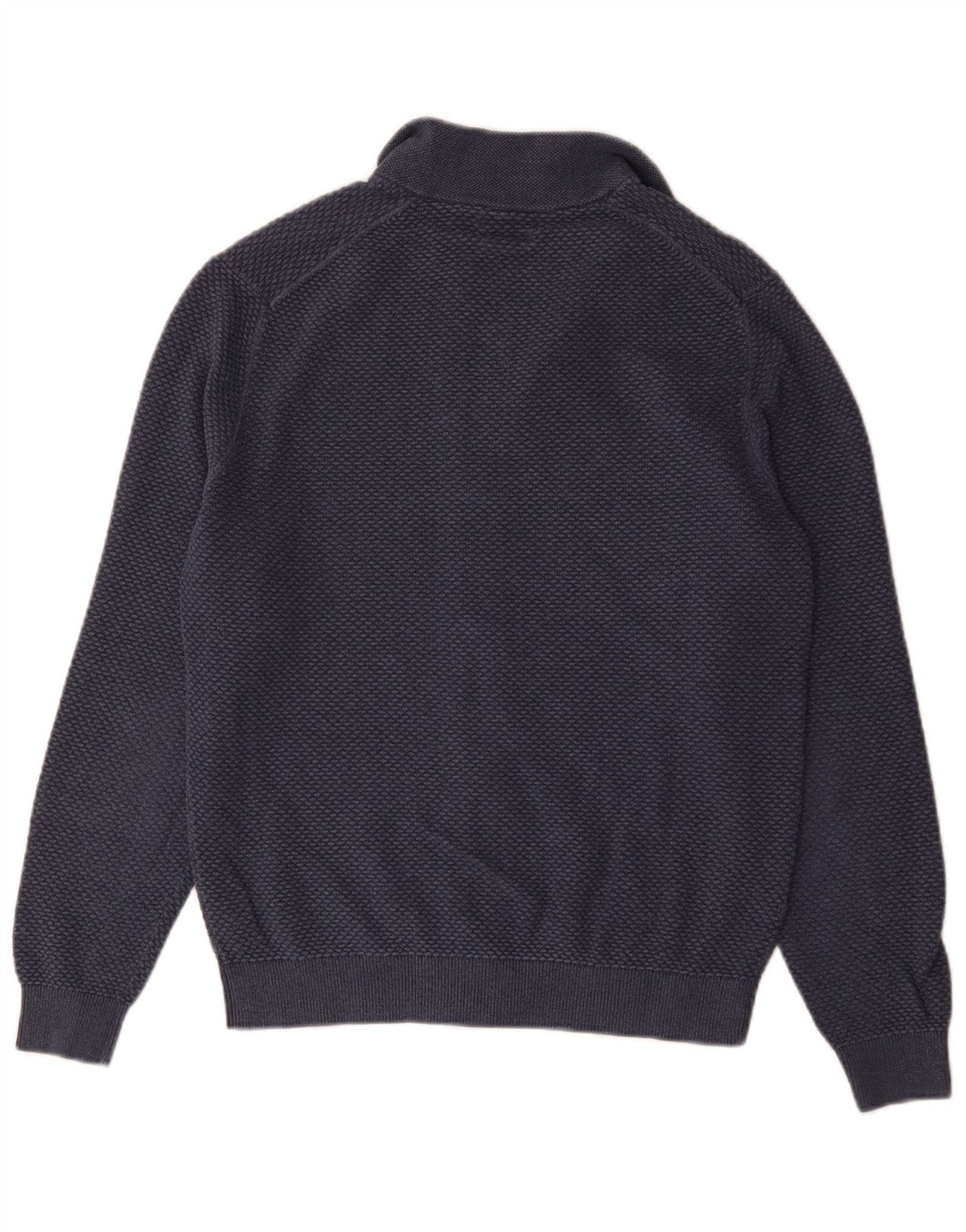 Massimo Dutti Herre cardigan sweater med fuld lynlås Lille marineblå bomuld