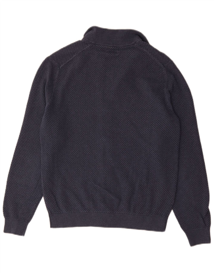 Massimo Dutti Herre cardigan sweater med fuld lynlås Lille marineblå bomuld