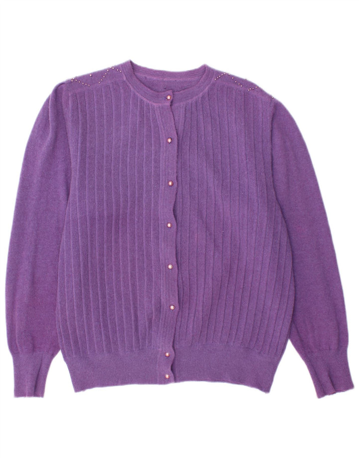 VINTAGE Dame cardigan Sweater UK 14 Medium Purple