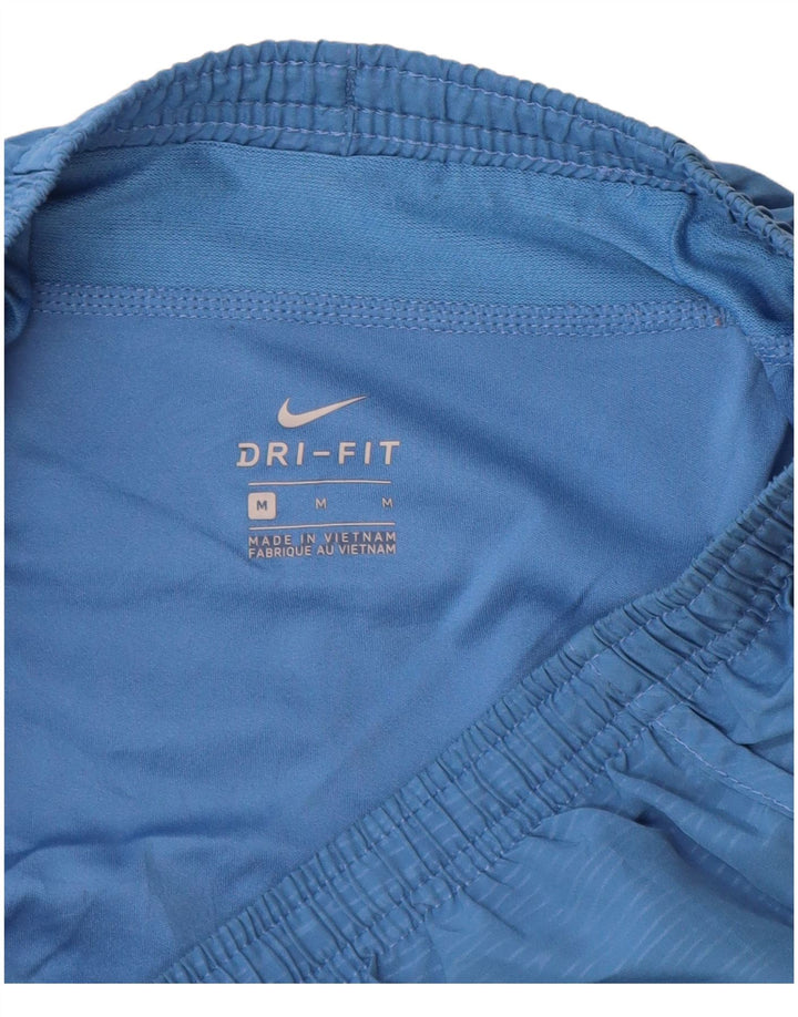 Nike Dame Dri Fit sportsshorts UK 12 Medium Blue Polyester