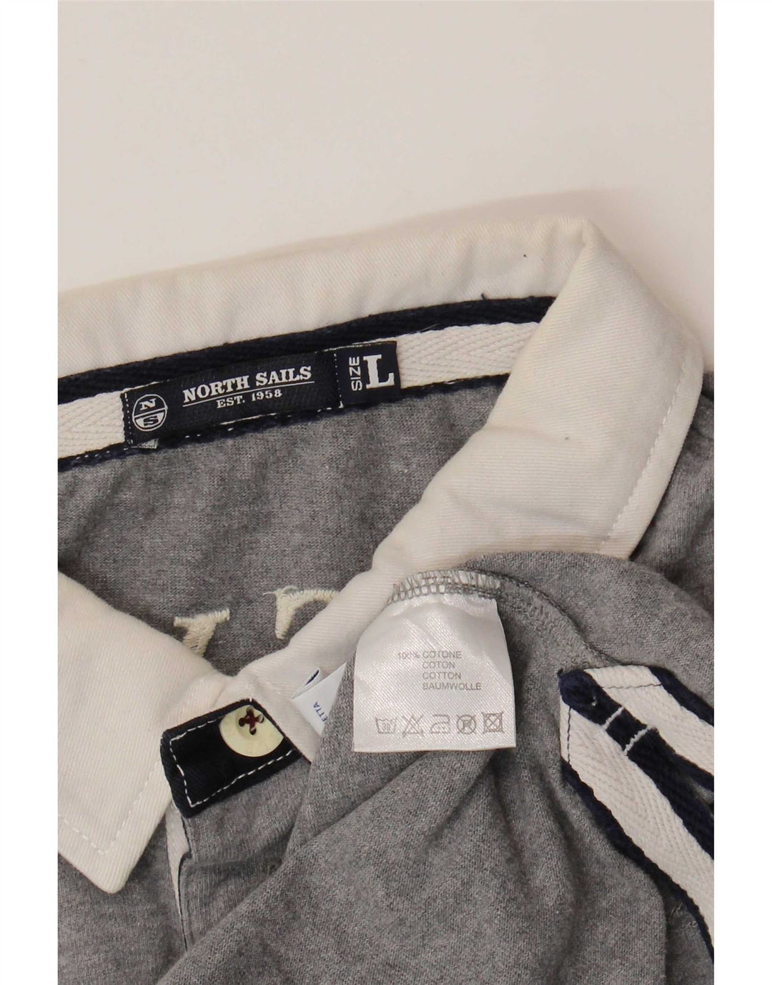 North Sails Herre Grafisk Rugby Polo Shirt Stor Grå Colourblock