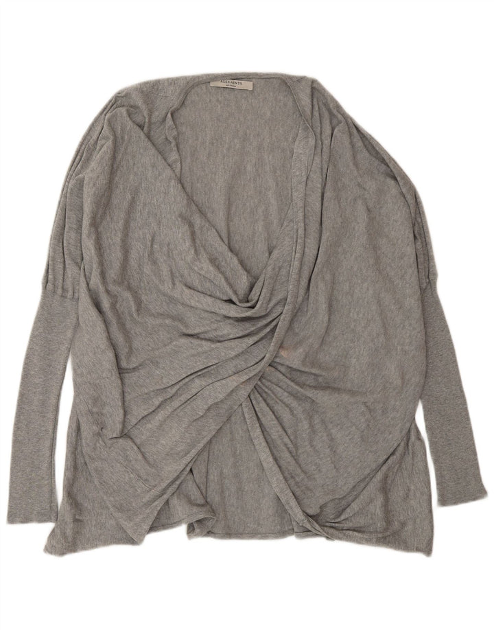 All Saints Dame Oversized V-hals sweater UK 14 Medium Grey