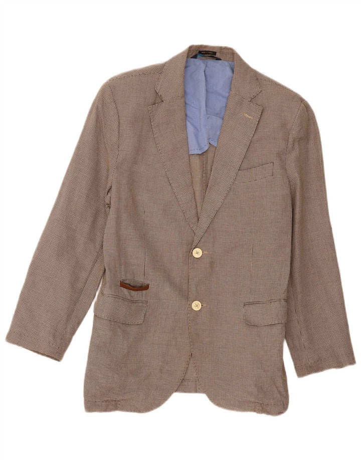 Massimo Dutti Herre 2-knaps blazerjakke EU 50 Medium Brown Houndstooth