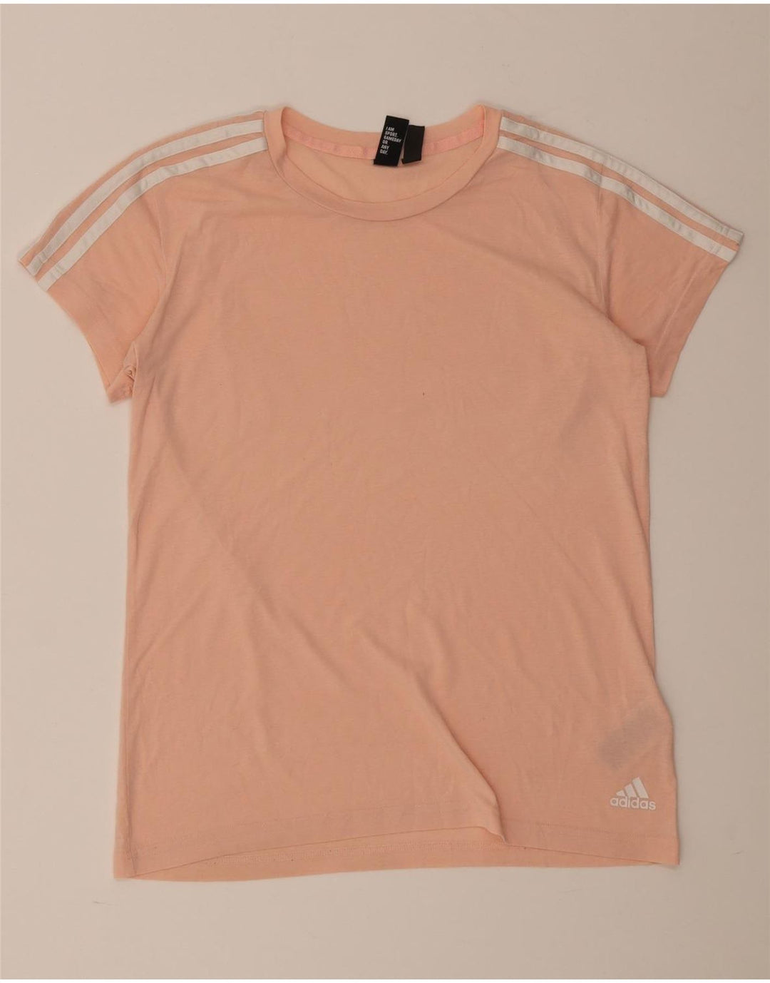 Adidas Dame T-Shirt Top UK 16/18 Large Pink Polyester