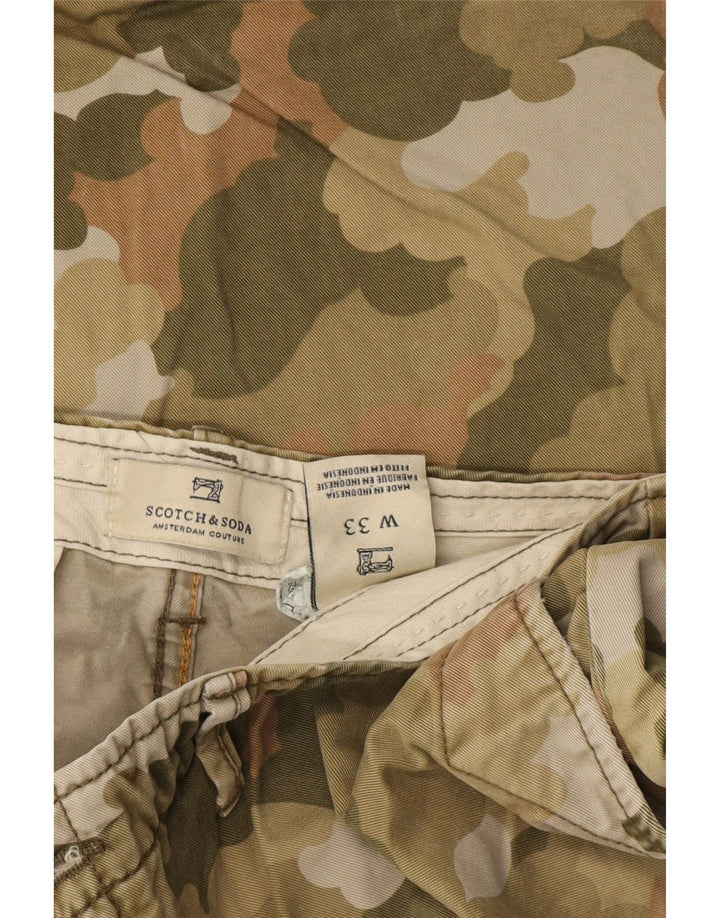 SCOTCH & SODA Chino Shorts til mænd W33 Medium Khaki Camouflage Bomuld