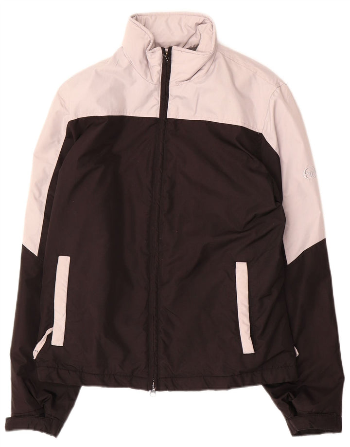 Sergio Tacchini Herre Windbreaker Jacket UK 36 Small Black Colourblock