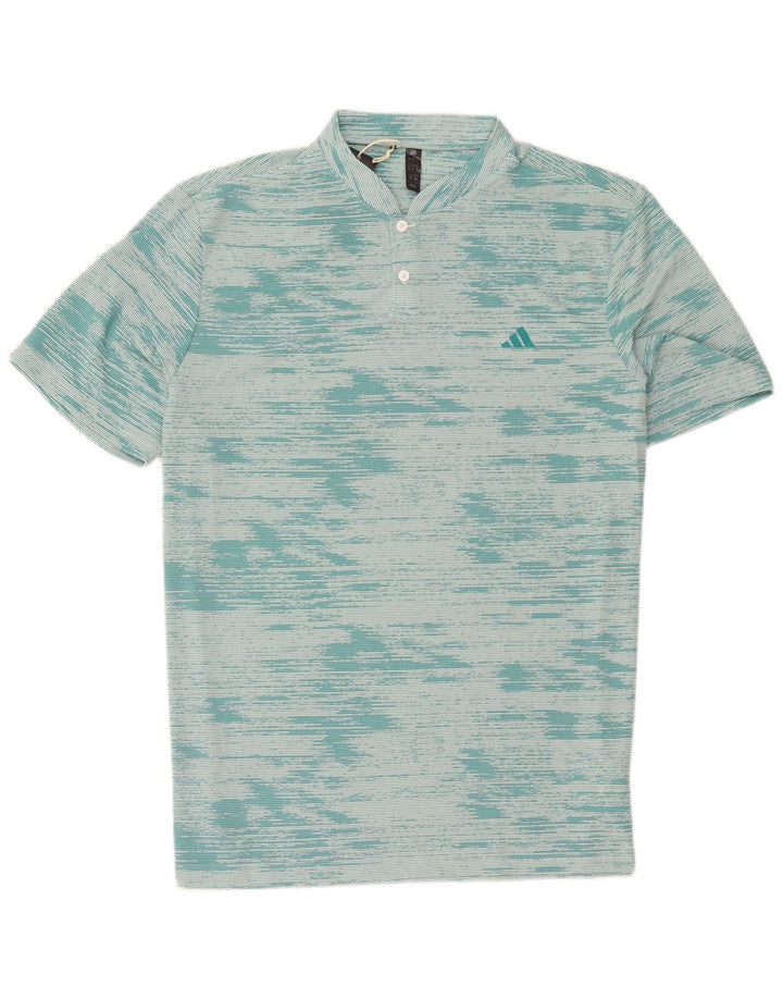 Adidas Poloshirt til mænd, stor grøn stribet polyester